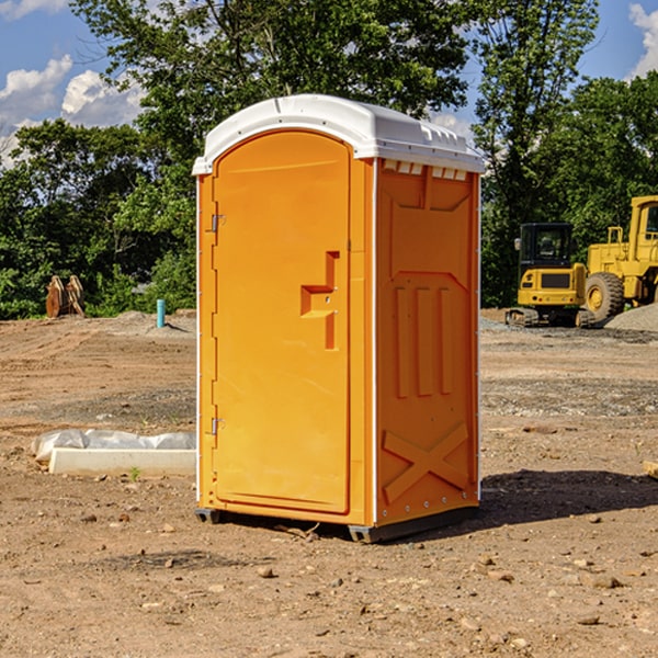 how often are the portable restrooms cleaned and serviced during a rental period in Hunter MO